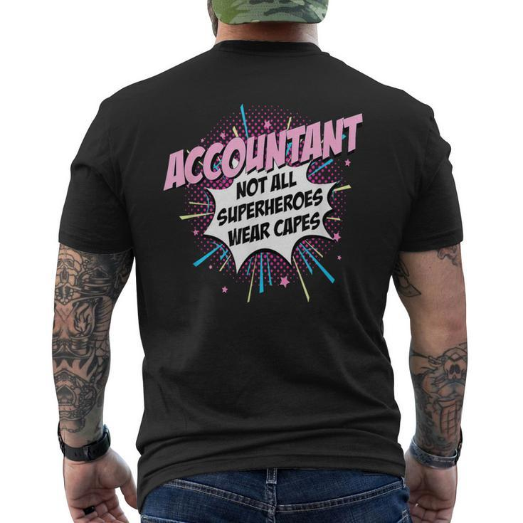 Accountant Superhero Cute Comic Idea Men's T-shirt Back Print