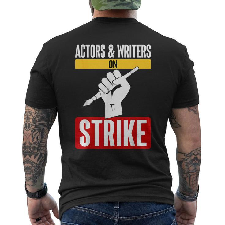 Actors And Writers On Strike Fair Wages I Stand With Wga Men's T-shirt Back Print