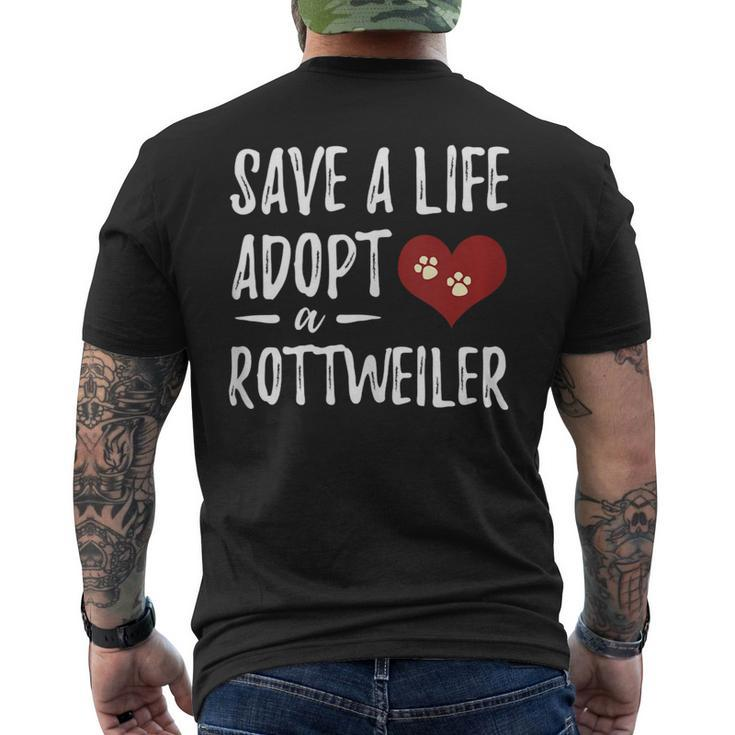 Adopt A Rottweiler Funny Rescue Dog Mens Back Print T-shirt