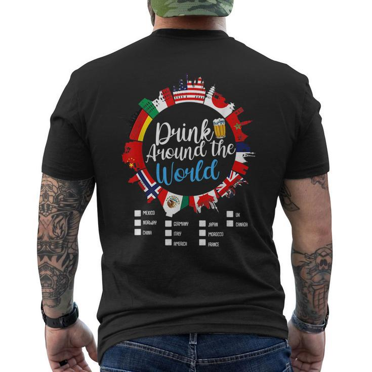 Adult Vacation Drinking Countries International National  Mens Back Print T-shirt