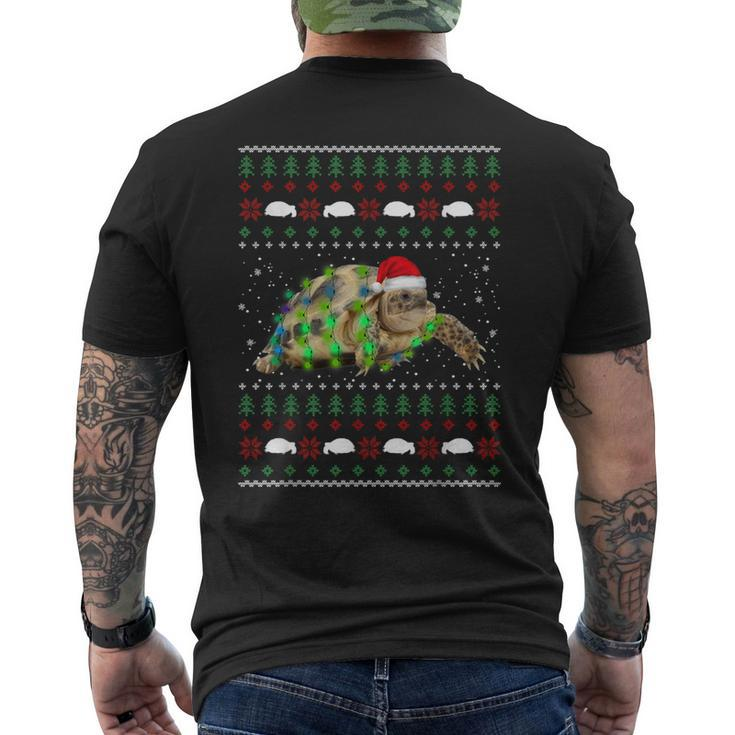 African Sulcata Tortoise Ugly Christmas Sweater Men's T-shirt Back Print