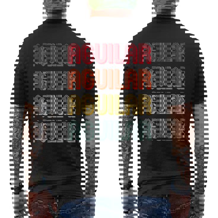 Aguilar Surname Retro Vintage Birthday Reunion Men's T-shirt Back Print