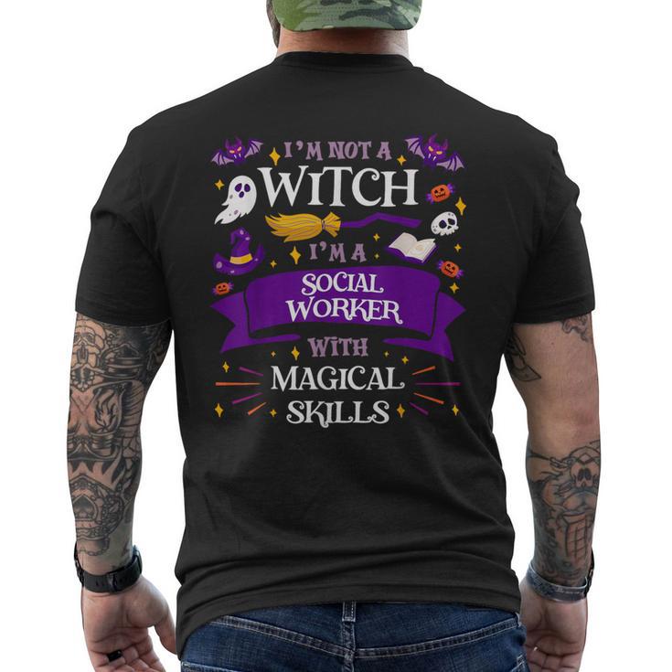 Ain't A Witch Social Worker With Magical Skills Halloween Men's T-shirt Back Print