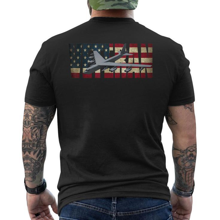 Air Force B52 Stratofortress Bomber American Flag Men's Back Print T-shirt