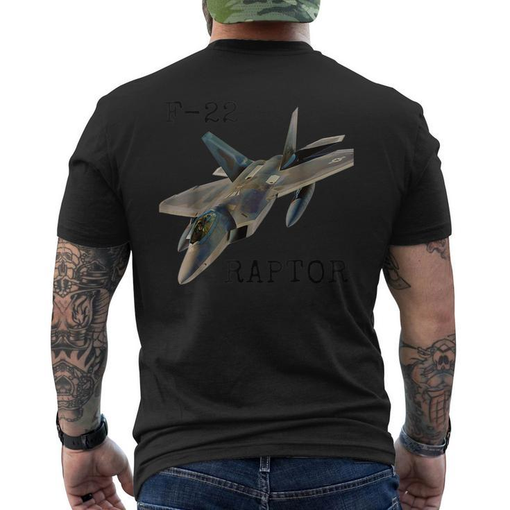 Air Force F22 Raptor Fighter Jet Military Pilot Men's Back Print T-shirt