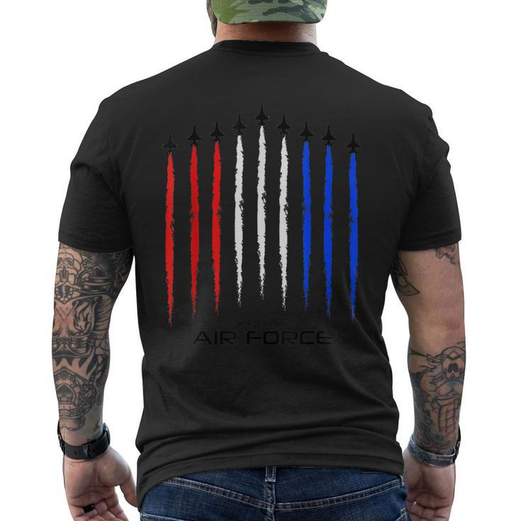 Air Force Us Veterans 4Th Of July American Flag Men's Back Print T-shirt