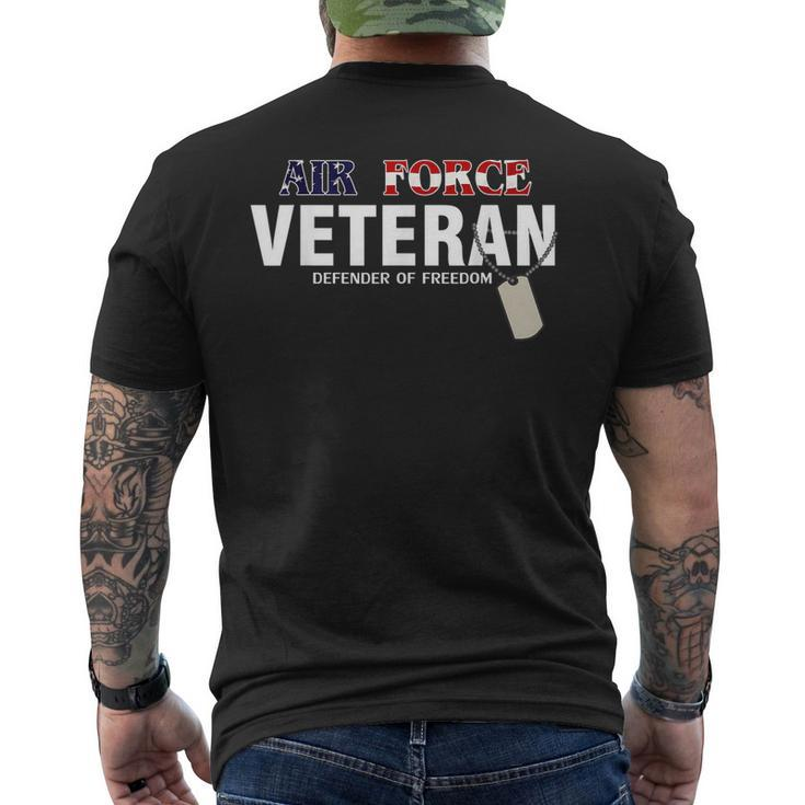 Air Force Veteran Defender Of Freedom Cool Men's Back Print T-shirt
