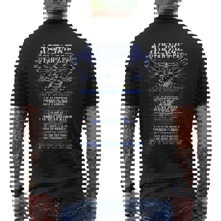 Air Force Veterans Creed Im An Air Force Veteran Men's Back Print T-shirt