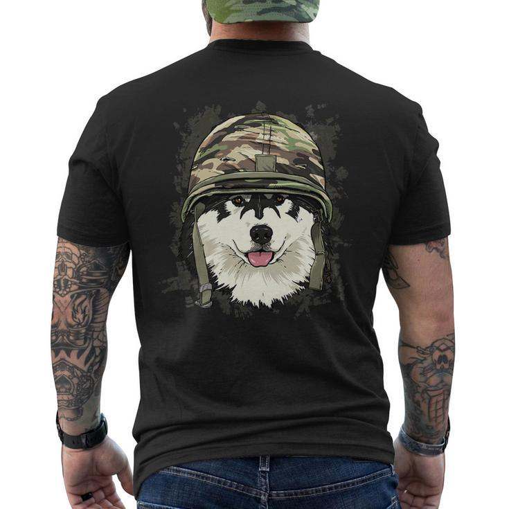 Alaskan Malamute Soldier Veteran Dogarmy Dog Lover 622 Mens Back Print T-shirt