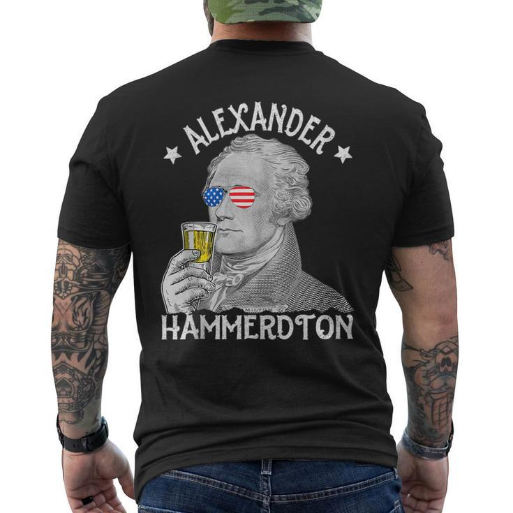 Alexander Hammerdton Funny 4Th Of July Drinking Hamilton  Mens Back Print T-shirt