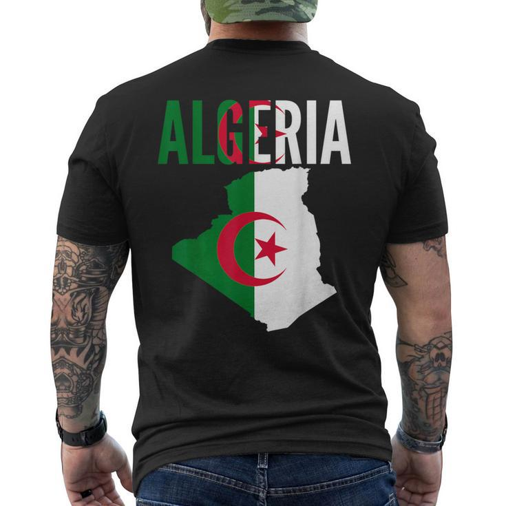 Algerian Algeria Country Map Flag Men's T-shirt Back Print