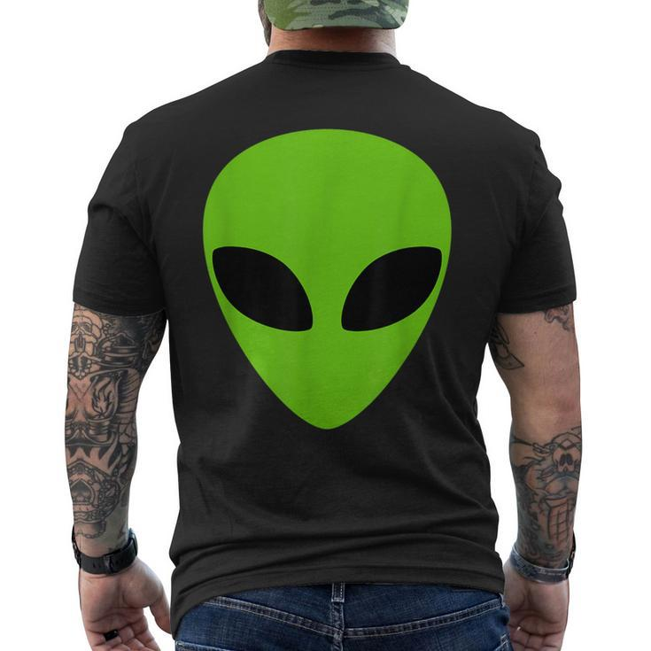Alien Head Weird Halloween Space Ufo Green Extraterrestrial Men's T-shirt Back Print