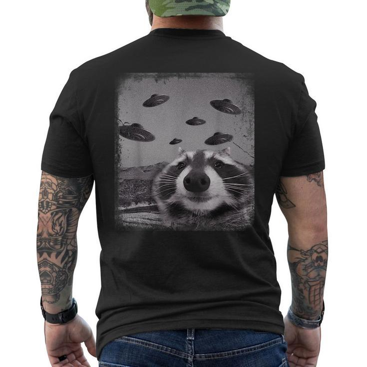Alien Ufo Racoon Meme Funny  UFO Funny Gifts Mens Back Print T-shirt