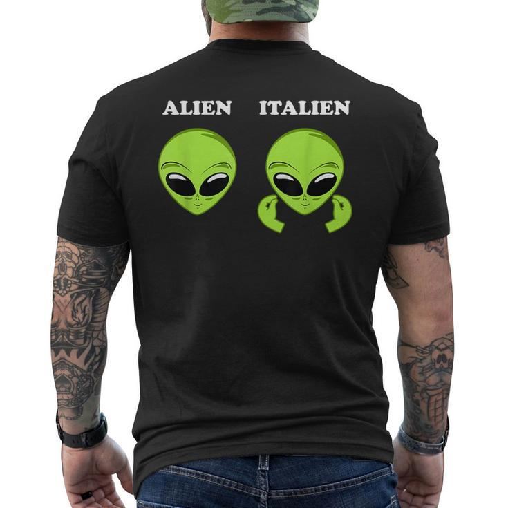 Alien Vs Italy Meme I Alien Or Italians Fun  Mens Back Print T-shirt