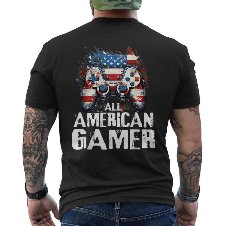 All American Gamer 4Th Of July Video Games Boys Ns Kids Games Funny Gifts Mens Back Print T-shirt