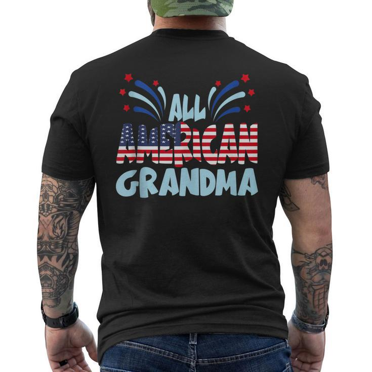 All American Grandma 4Th Of July Usa  Mens Back Print T-shirt