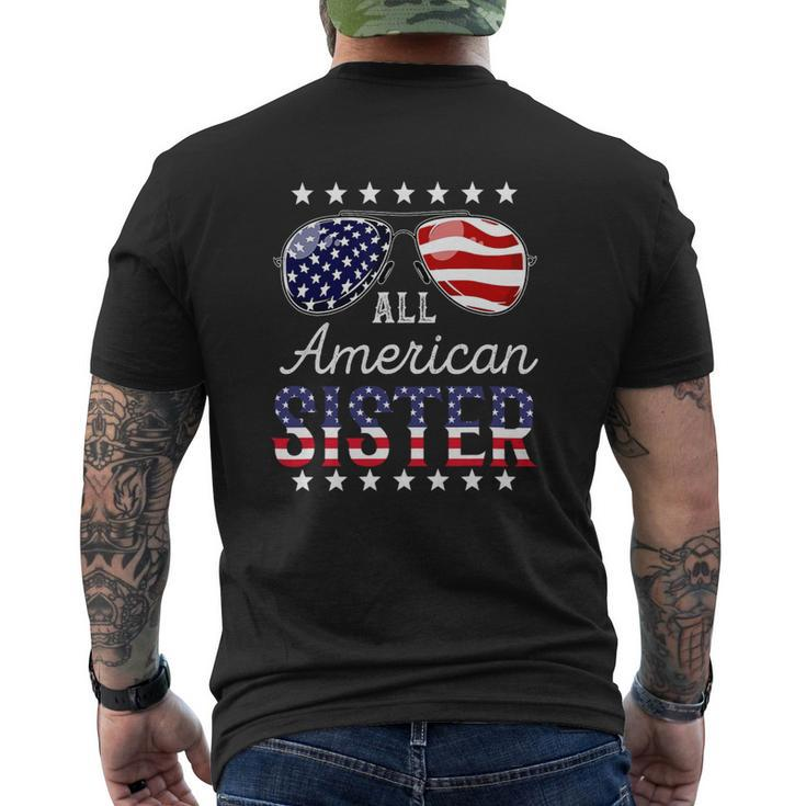 All American Sister 4Th Of July Sunglasses Family Mens Back Print T-shirt