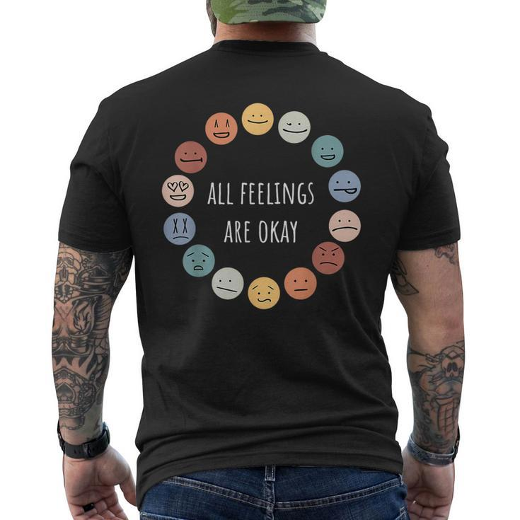 All Feelings Are Okay Mental Health Awareness Month Emotion Mens Back Print T-shirt