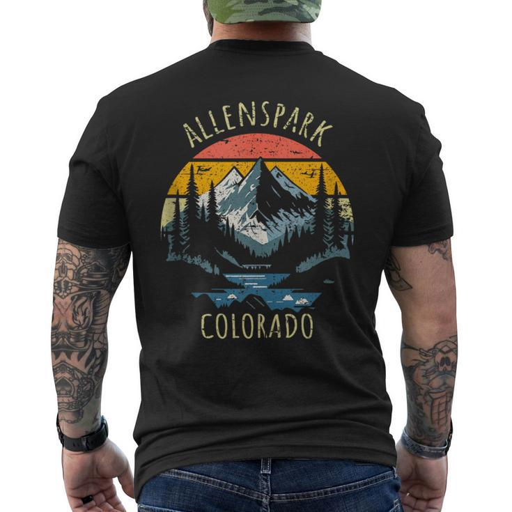 Allenspark Colorado Usa Retro Mountain Vintage Style Men's T-shirt Back Print