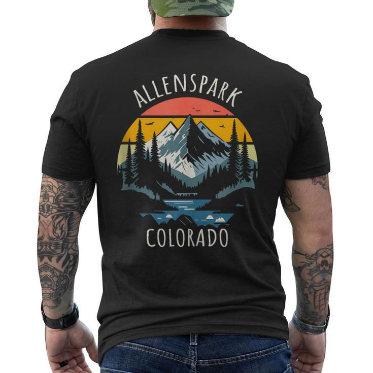 Allenspark Colorado Usa Retro Style Mountain Men's T-shirt Back Print