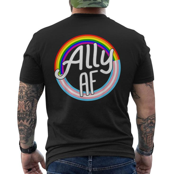 Ally Af Trans Flag Love Equality Lgbt Pride Flag Love Gay Men's T-shirt Back Print