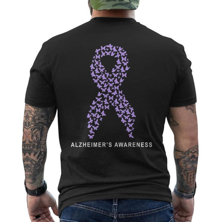 Alzheimer Awareness A Purple Ribbon On Alzheimer's Day Men's T-shirt Back Print