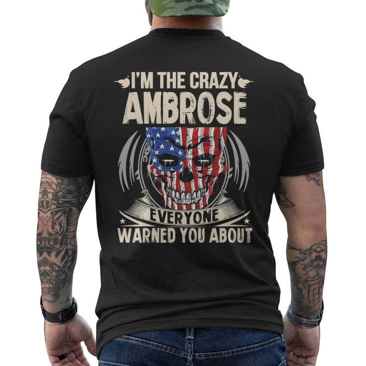Ambrose Name Gift Im The Crazy Ambrose Mens Back Print T-shirt