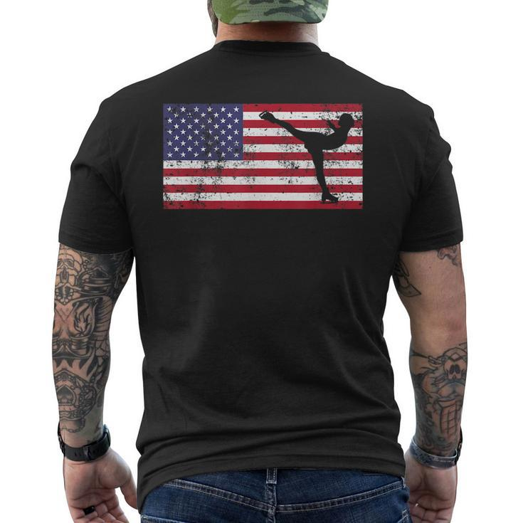 America Flag Ice Skating Skater Patriotic  4Th Of July Patriotic Funny Gifts Mens Back Print T-shirt