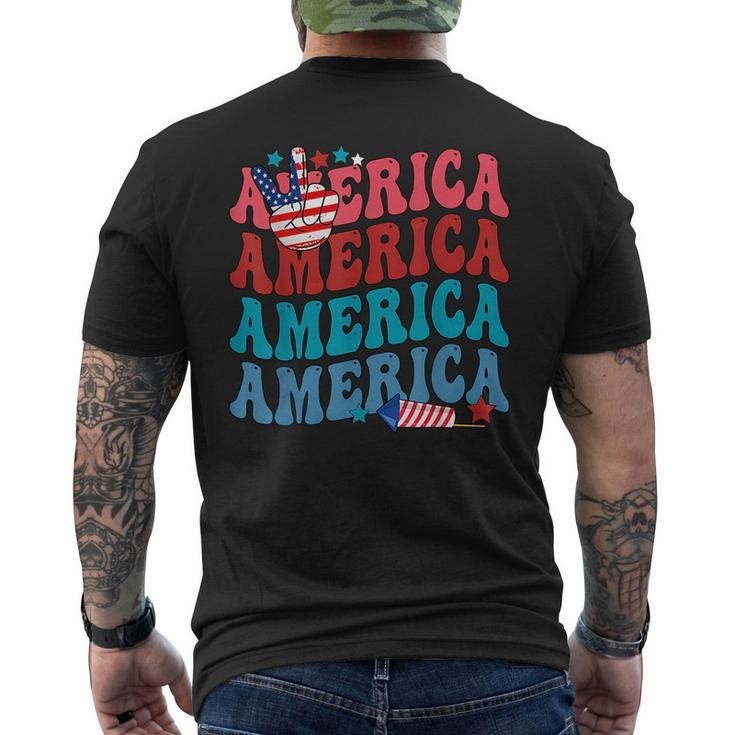 America Patriotic 4Th Fourth Of July Independence Day  Men's Crewneck Short Sleeve Back Print T-shirt