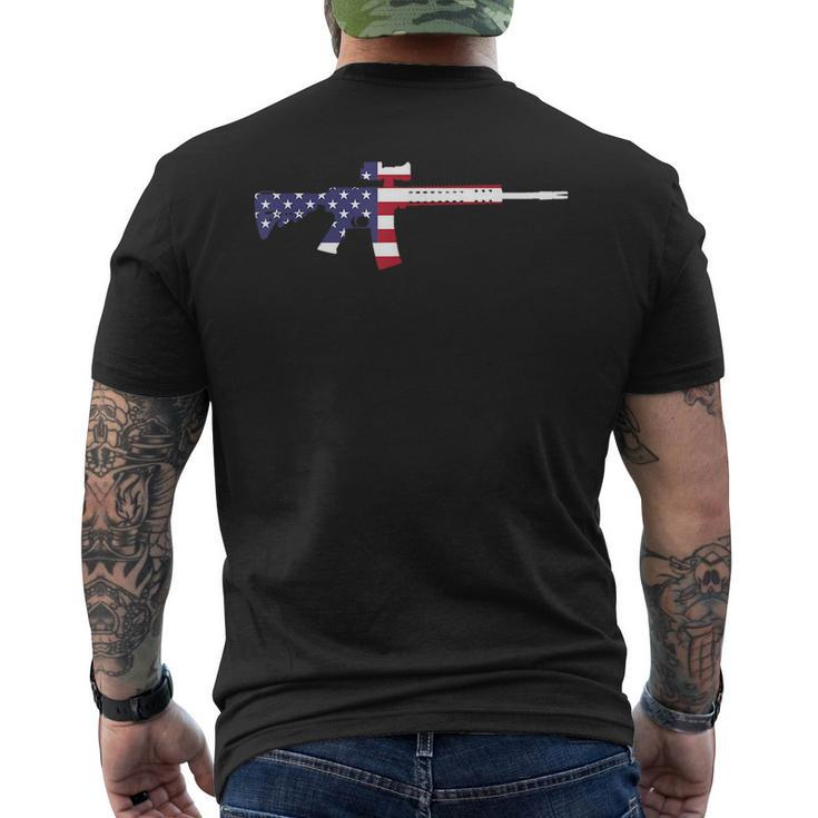 America Rifle Murica Libertarian Conservative Gun Usa Flag Gun Funny Gifts Mens Back Print T-shirt