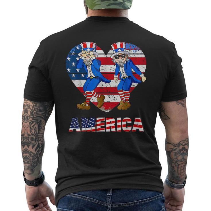 America Uncle Sam Griddy Dance 4Th Of July Men's Back Print T-shirt