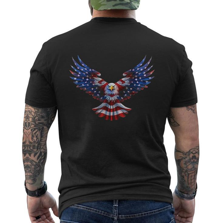 American Eagle Flag Usa 4Th Of July Mens Back Print T-shirt