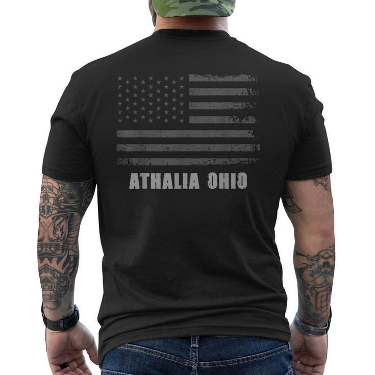 American Flag Athalia Ohio Usa Patriotic Souvenir Men's T-shirt Back Print