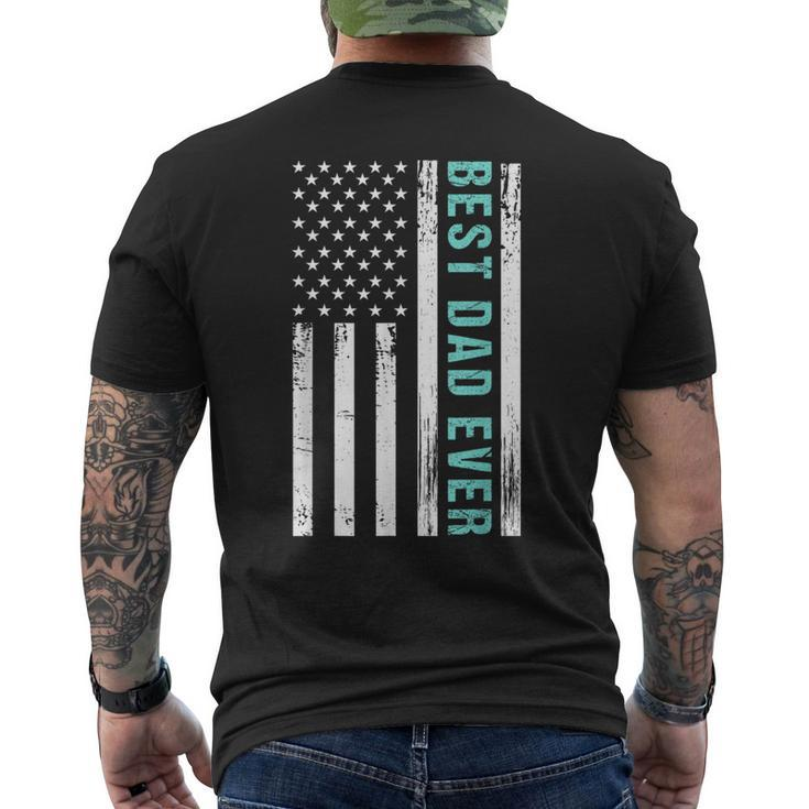 American Flag Best Dad Ever Fathers Day  Mens Back Print T-shirt