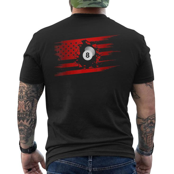 American Flag Billiards Apparel - Billiards  Mens Back Print T-shirt