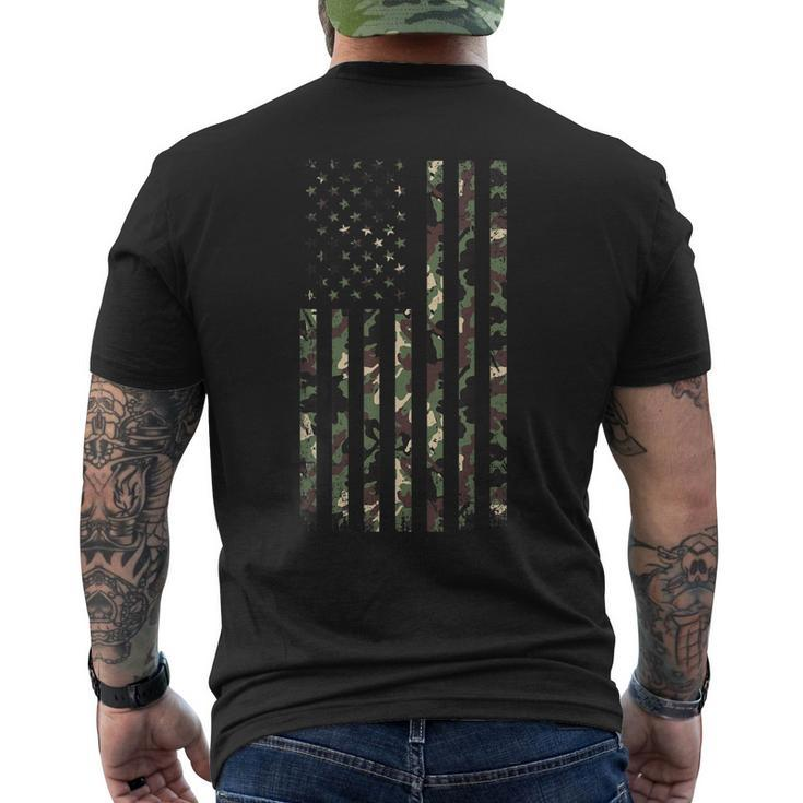 American Flag Camo For Men Proud Us Army Veteran Men's Back Print T-shirt