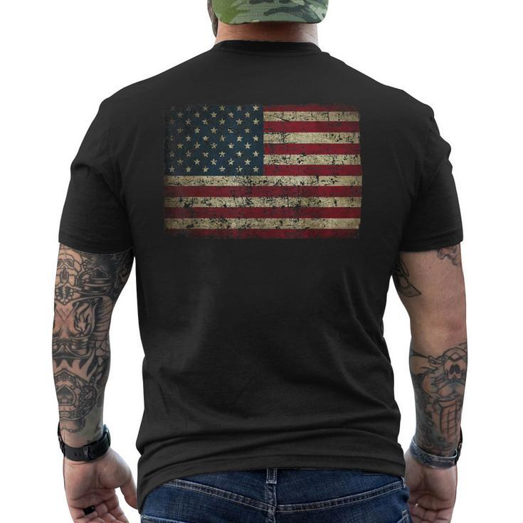 American Flag Distressed Usa Patriotic 4Th Of July Men Women Mens Back Print T-shirt