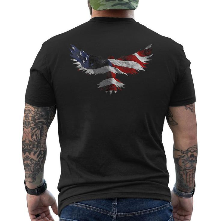 American Flag Eagle  Usa 4Th Of July Patriotic  Mens Back Print T-shirt