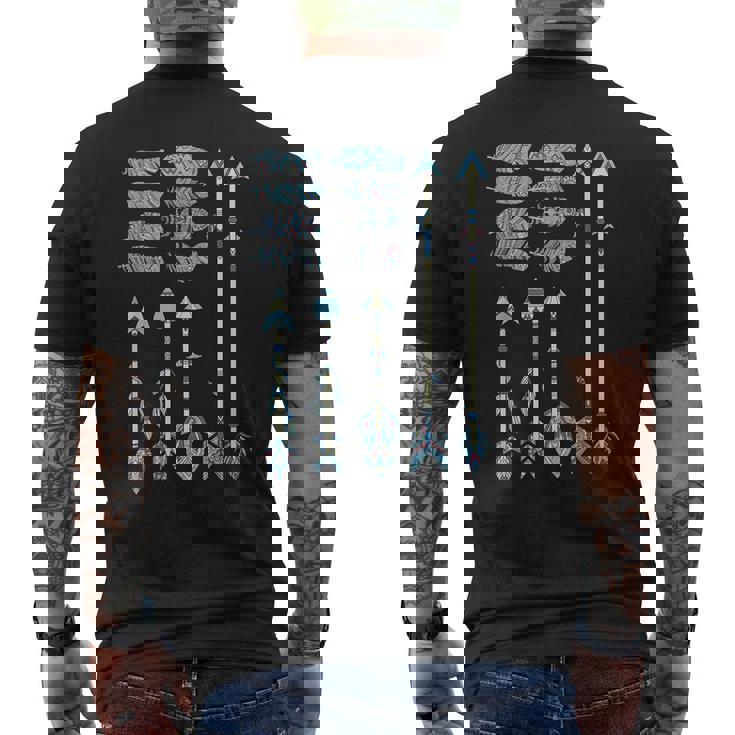 American Flag Native Tribe Feather Pride Mens Back Print T-shirt