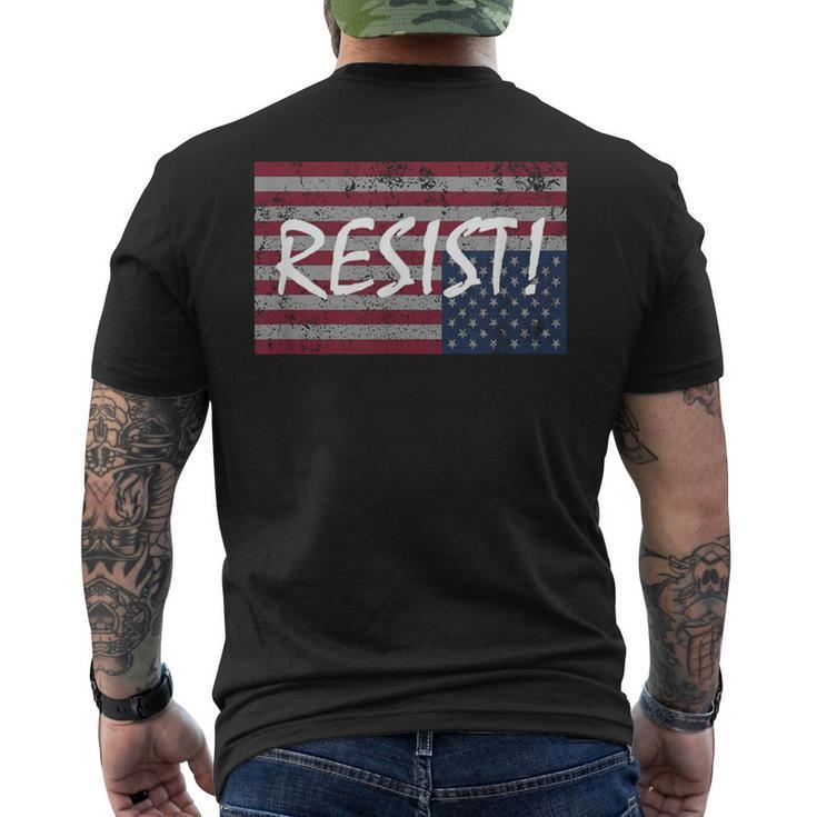 American Flag Resist Upside Down United States T Men's T-shirt Back Print
