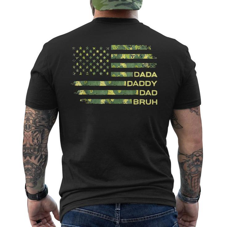 American Flag Usa Dada Daddy Bruh Fathers Day Men's Back Print T-shirt
