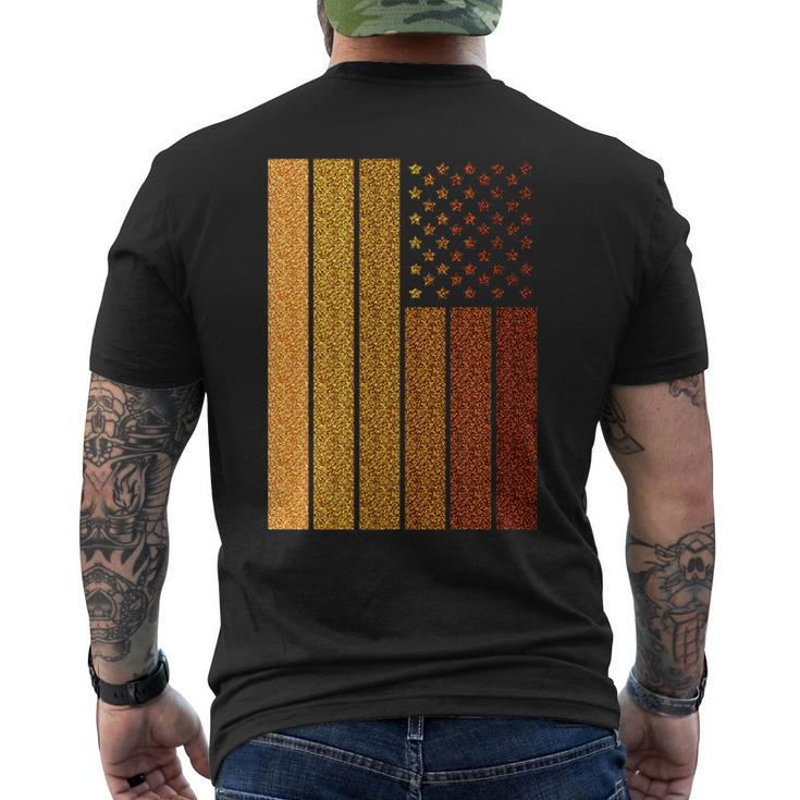 American Flag With Melanin Glitters Shades - Black Pride   Mens Back Print T-shirt