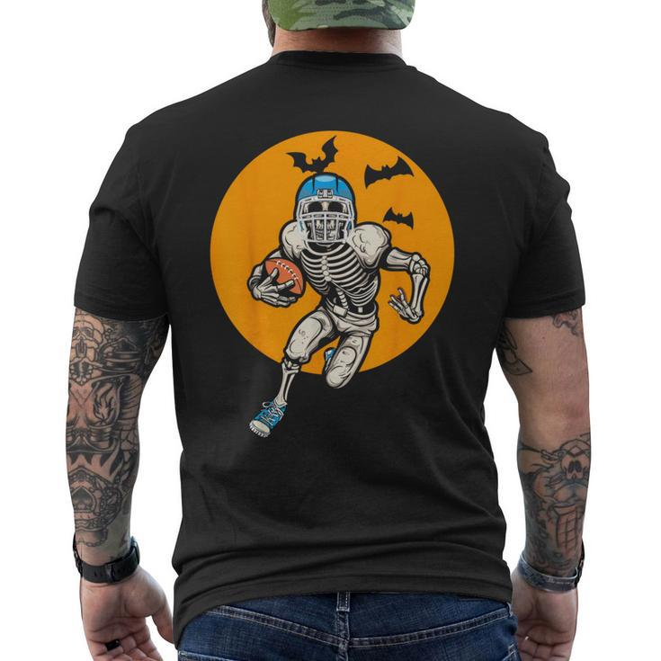 American Football Skeleton Halloween Boys Football Fan Men's T-shirt Back Print