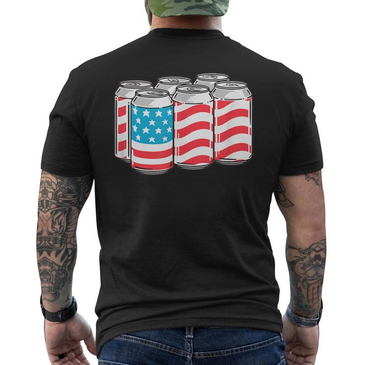 American Funny 4Th Of July Beer Patriotic Usa Flag Pride  Mens Back Print T-shirt