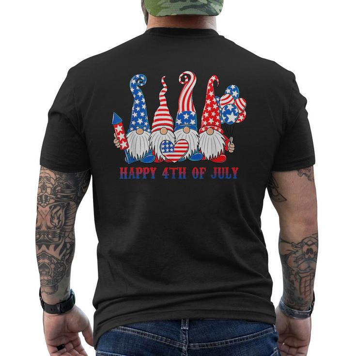 American Patriotic Gnomes Usa Independence Day 4Th Of July  Mens Back Print T-shirt