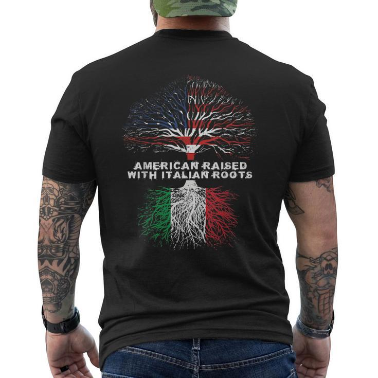 American Raised With Italian Roots Italy  Mens Back Print T-shirt