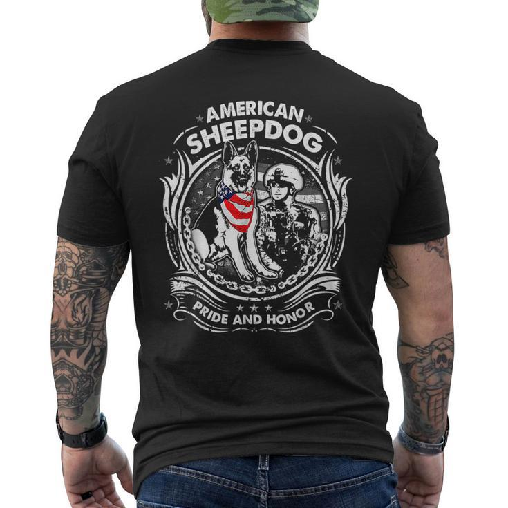 American Sheepdog Pride And Honor German Shepherd Lover  Mens Back Print T-shirt