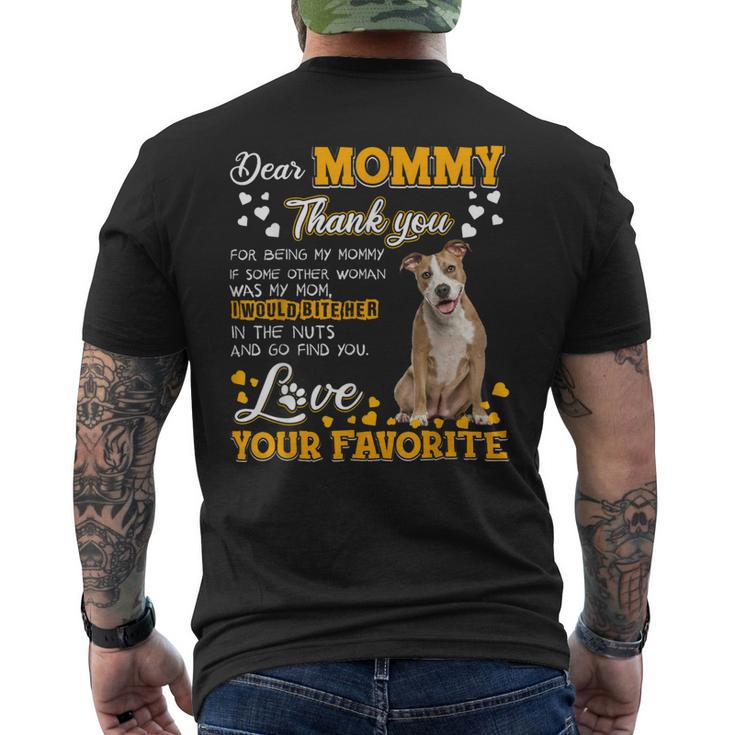 American Staffy Dear Mommy Thank You For Being My Mommy Mens Back Print T-shirt