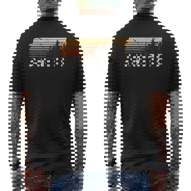 Amite La Vintage Evergreen Sunset Eighties Retro Men's T-shirt Back Print