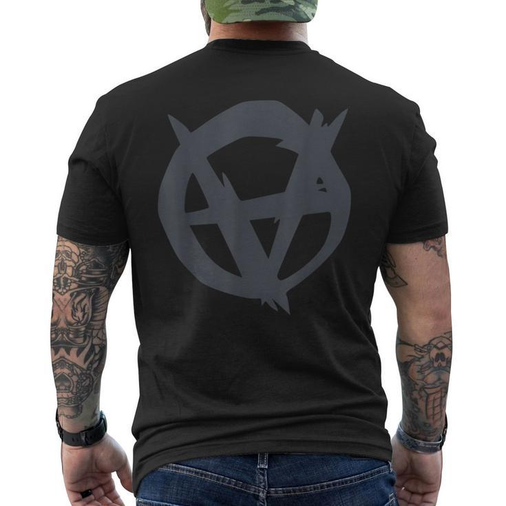 Anarchy In Distress Upside Down Anarchy Men's T-shirt Back Print